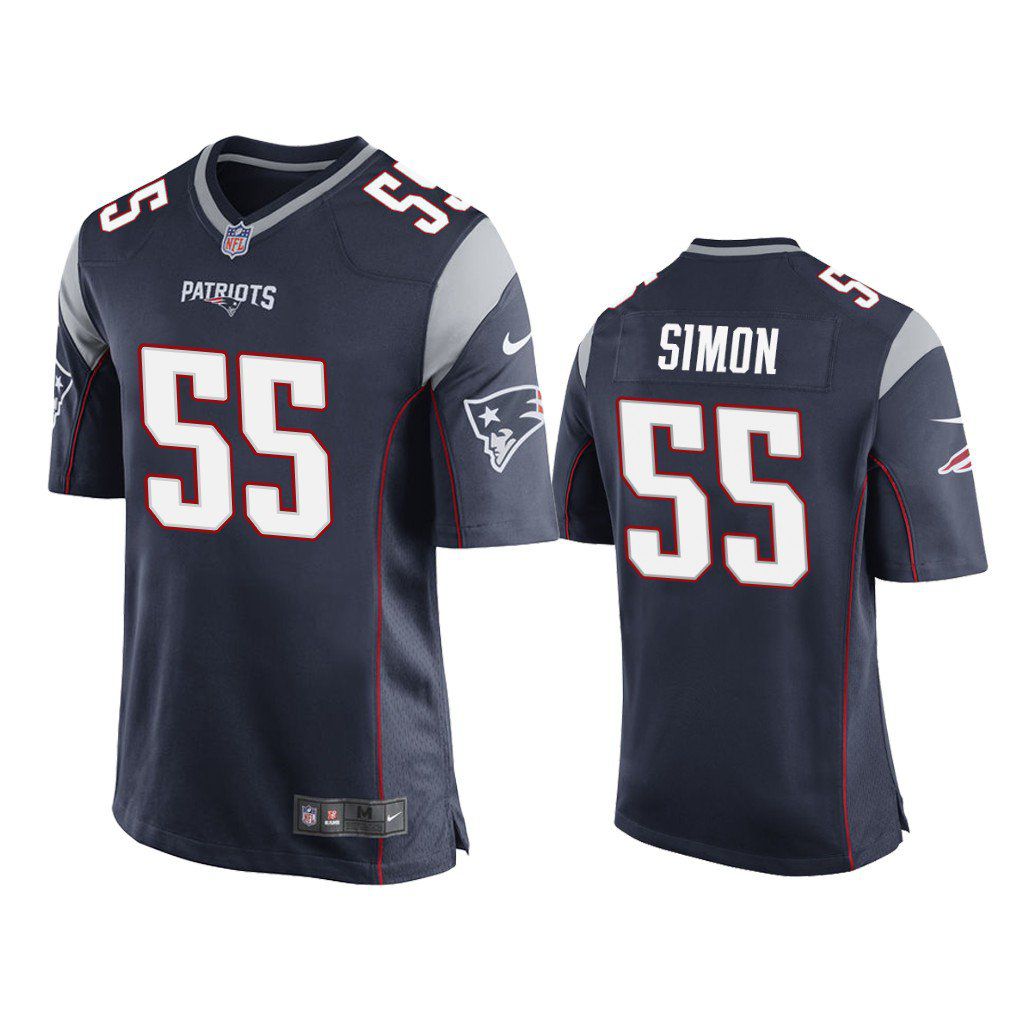 Men New England Patriots 55 John Simon Nike Navy Game Player NFL Jersey